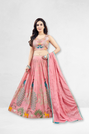 Pink Silk Choli Dress