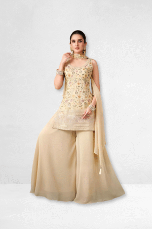 Cream Silk Palazzo Set