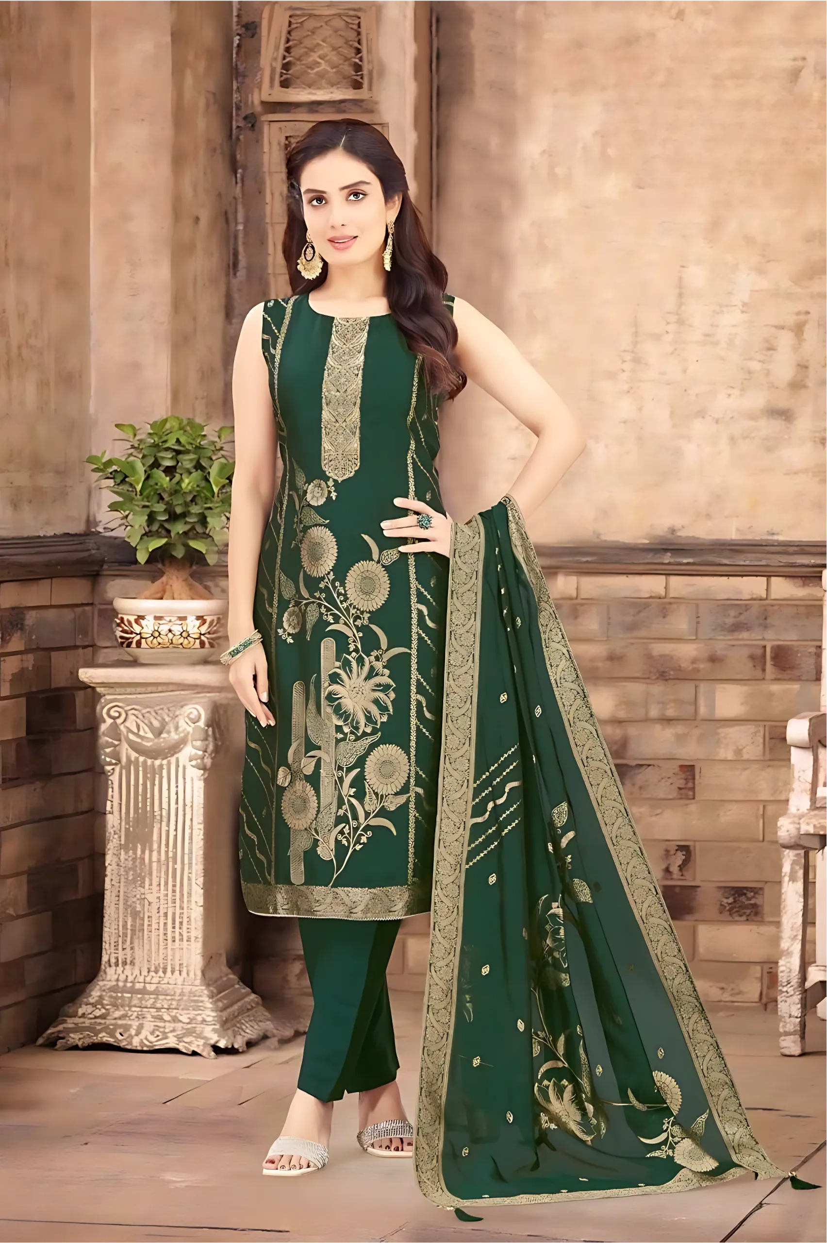 Pure Silk Green Kurta Set - Image 2