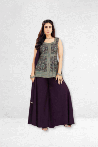 Pure Silk Dress Wine Plazoo Set