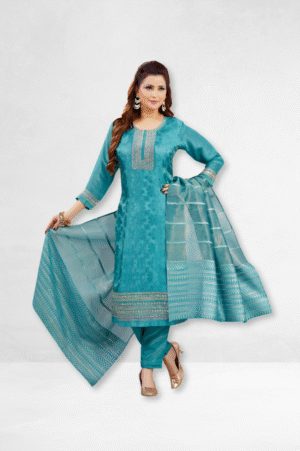 Sky BLue Silk Straight Dress